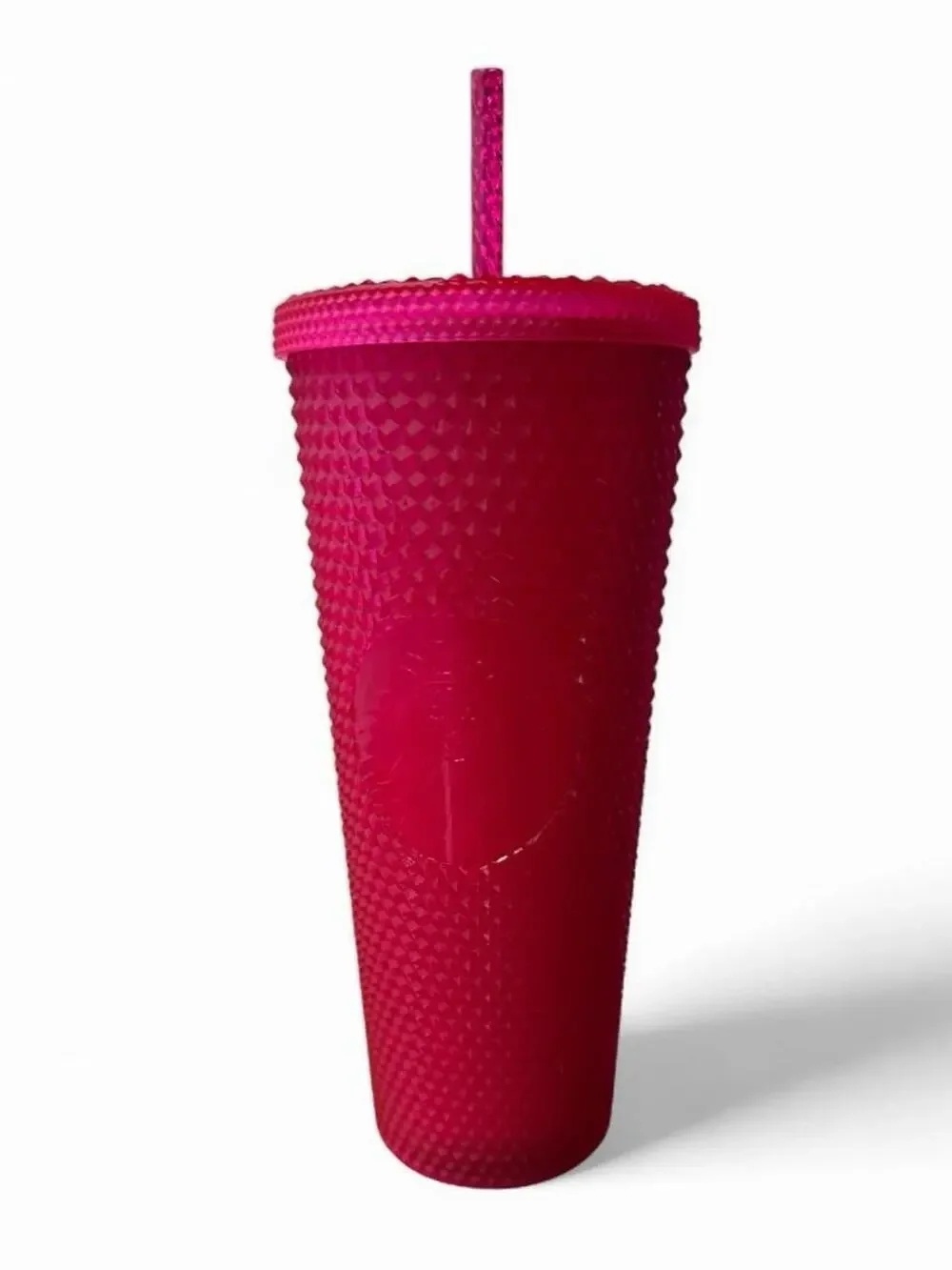 starbucks 2023 hot pink soft touch studded tumbler venti 24oz cold cup Brand New